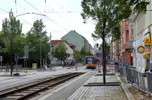 Leipzig, Eisenbahnstraße <br>mit Blick zur Stadt, Juli 2015